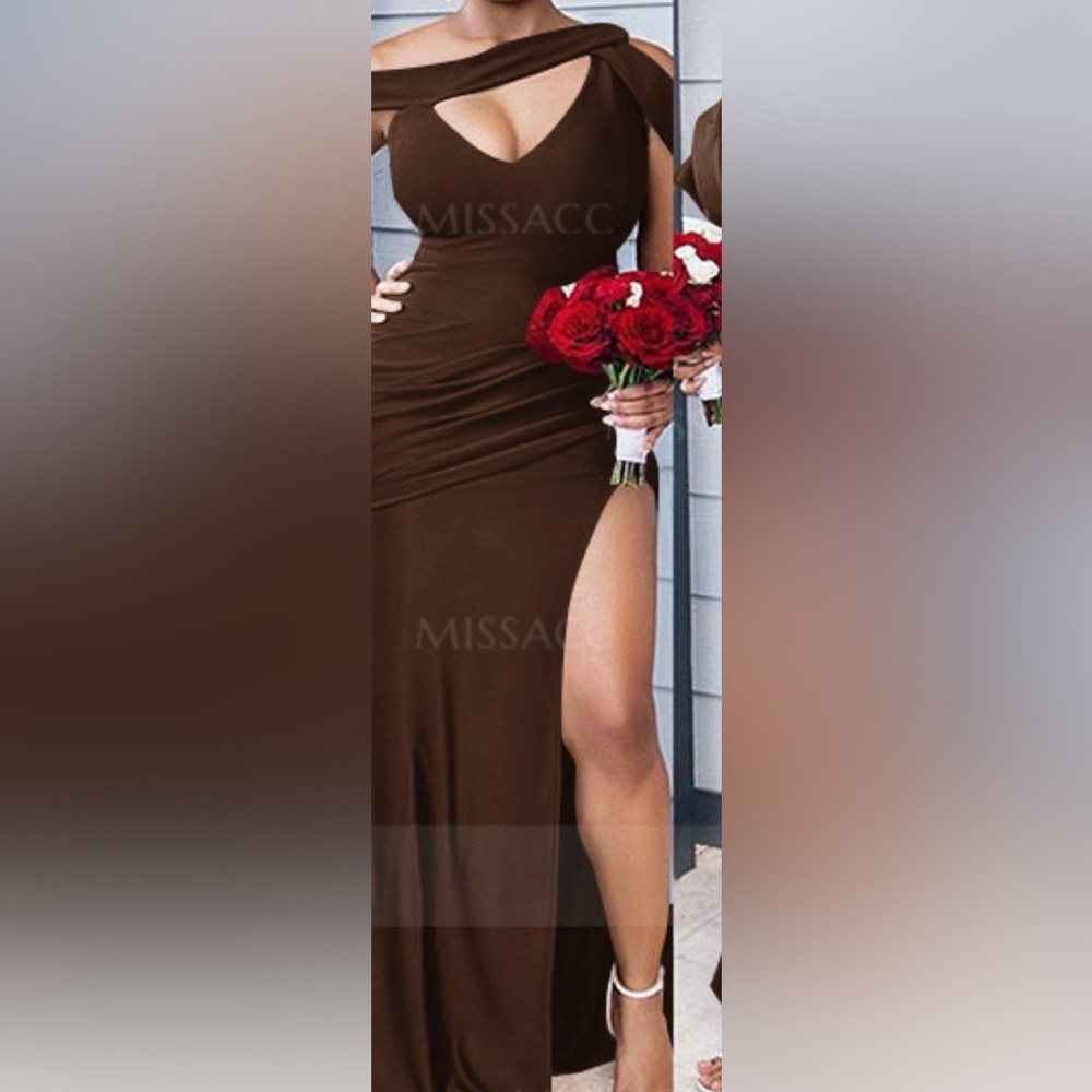 Elegant Brown Evening Gown